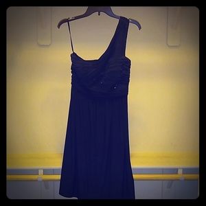 Black one shoulder cocktail dress